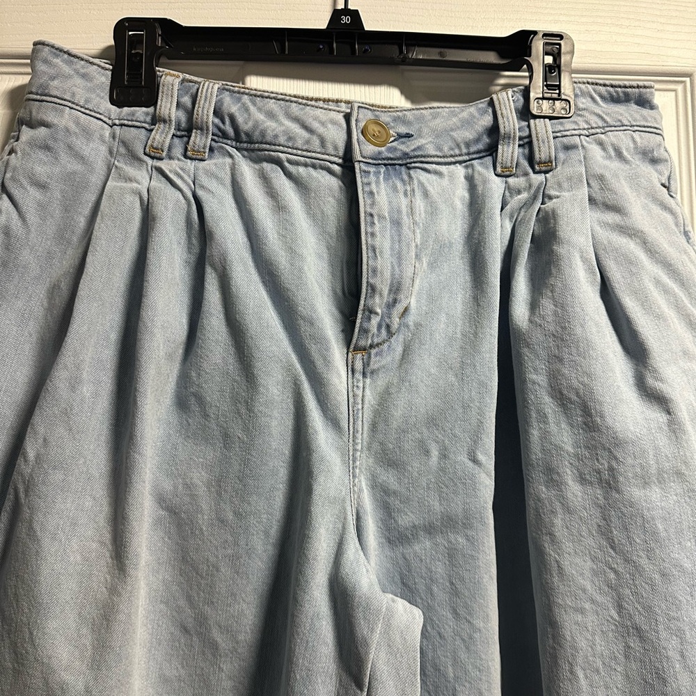 Light and Dark Blue Denim Pleated Wide Leg Pants two pair size 14 petite